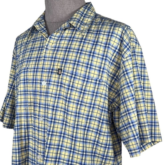 Pineapple Connection Men’s Blue & Yellow Plaid Button Down Shirt Oversized Large - Picture 14 of 14